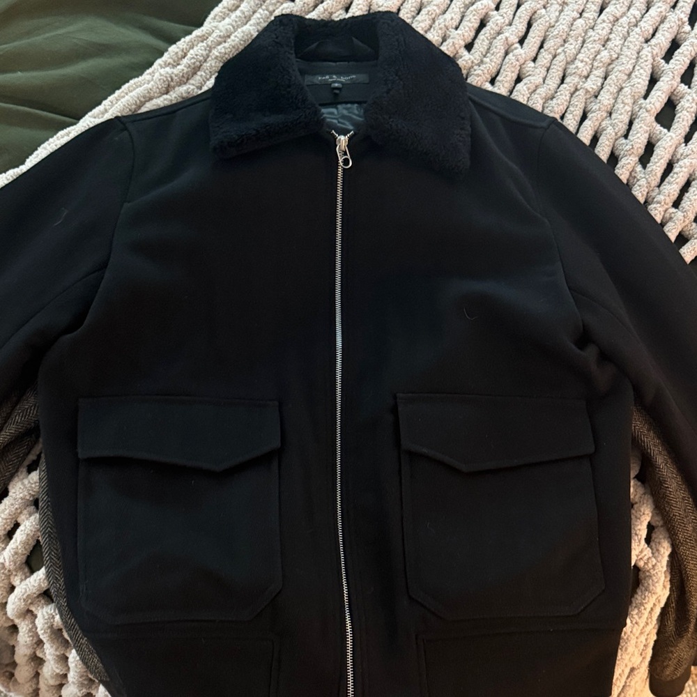 rag & bone Black Bomber Jacket
